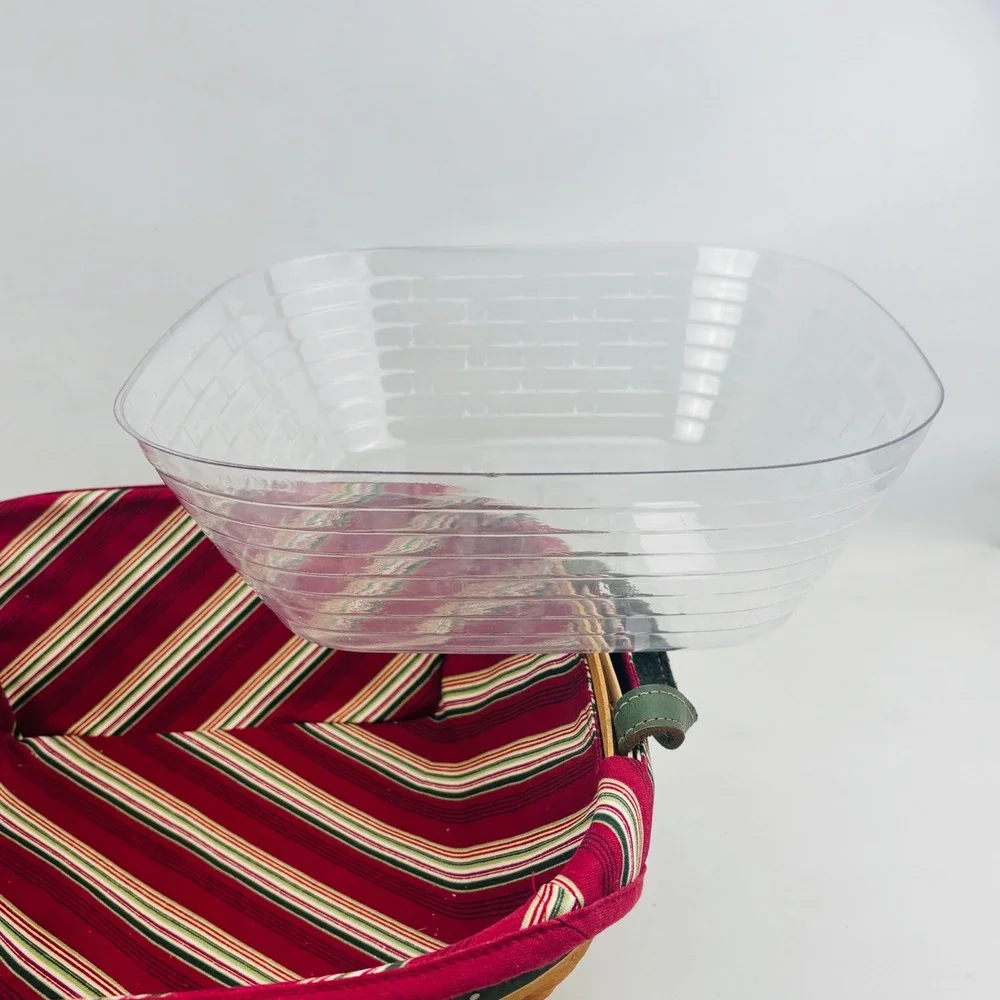 Longaberger 2005 Christmas Collection Silver Bells Basket Stripe Liner Protector